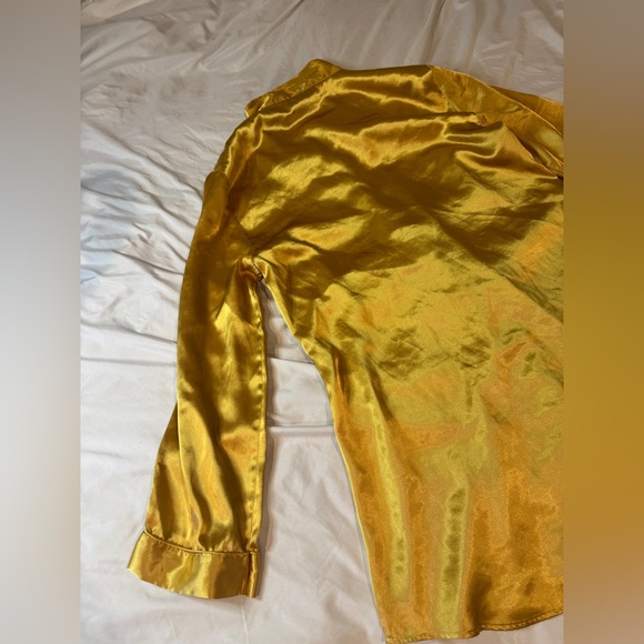 Vintage 90s Victoria’s Secret Gold Label Gold Satin Pajama Top Size Large Rare - Picture 13 of 14